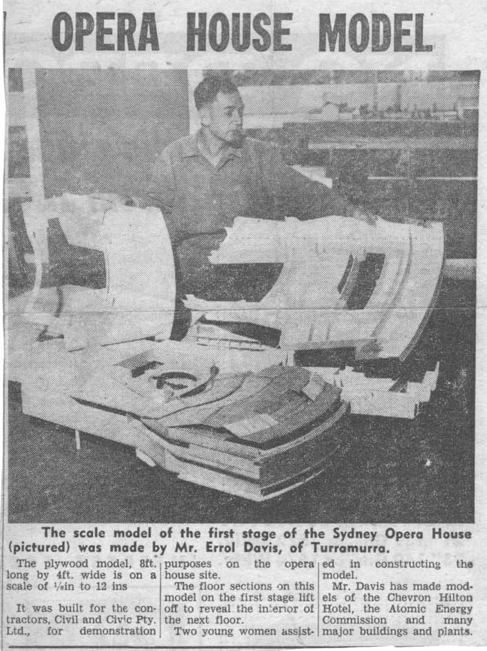Opera House Model - newspaper article